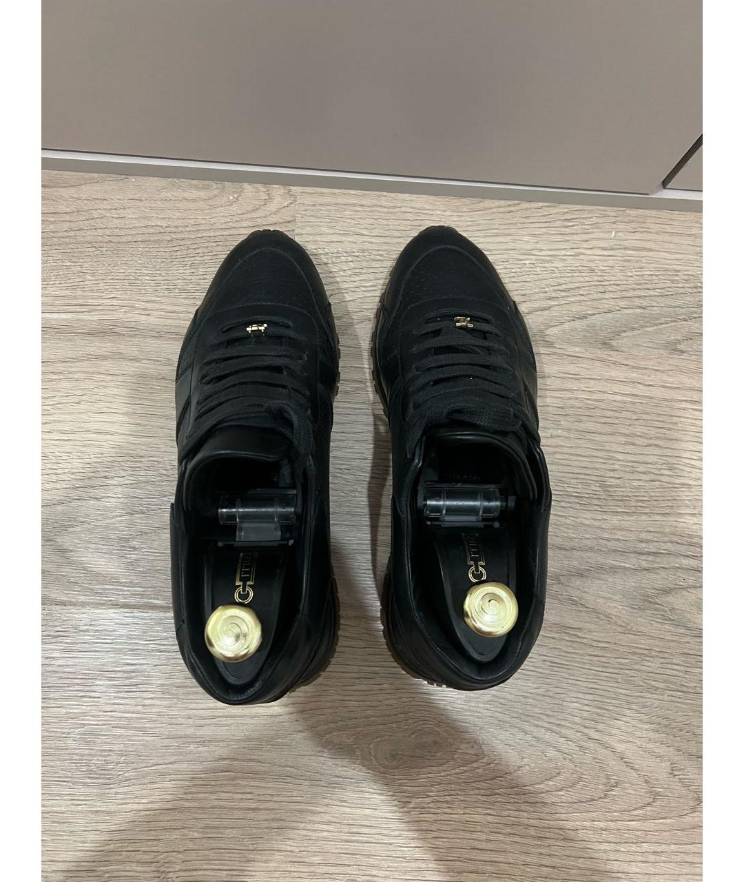 LOUIS VUITTON Черные кожаные низкие кроссовки / кеды, фото 3