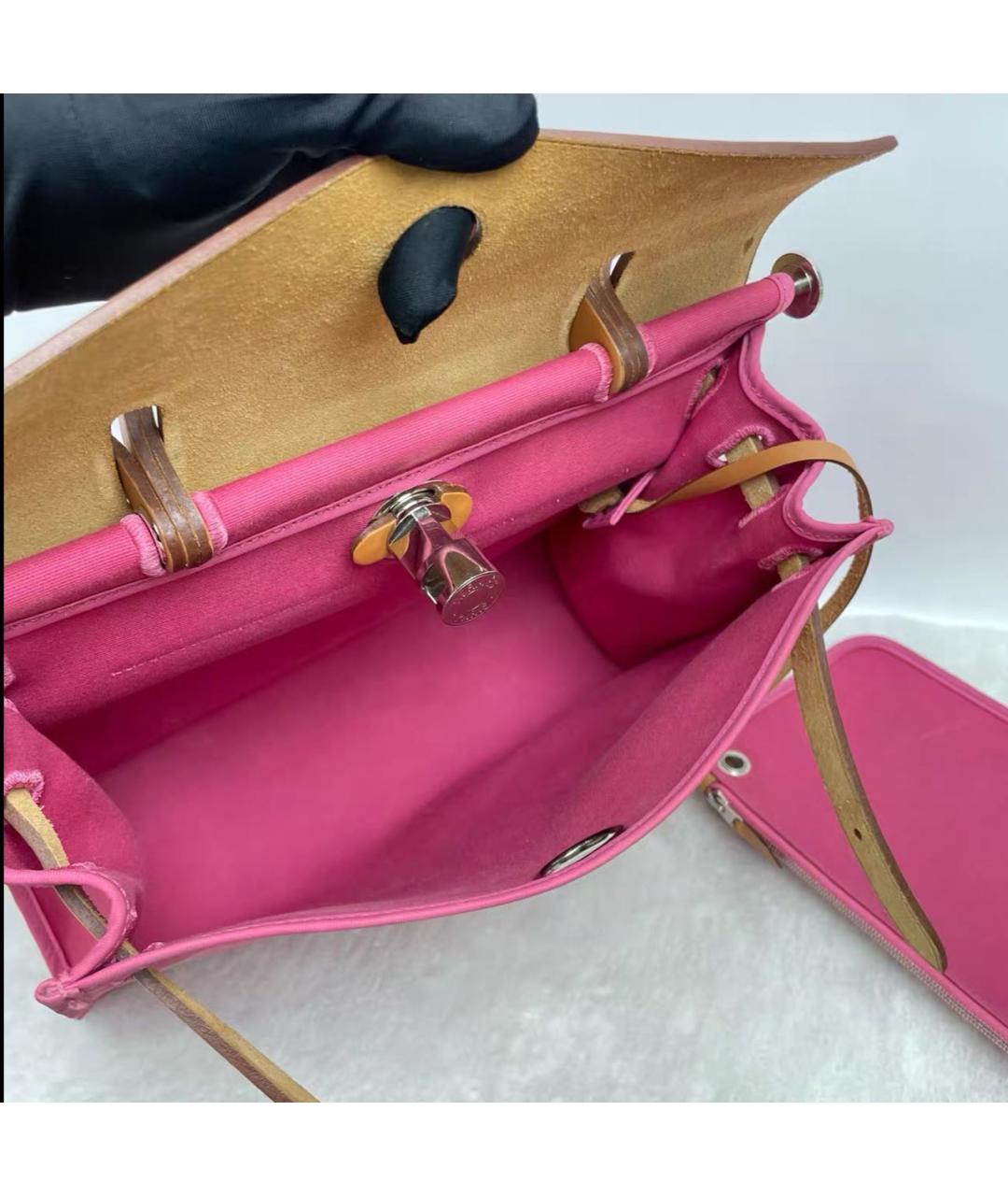 HERMES Розовая сумка с короткими ручками, фото 6