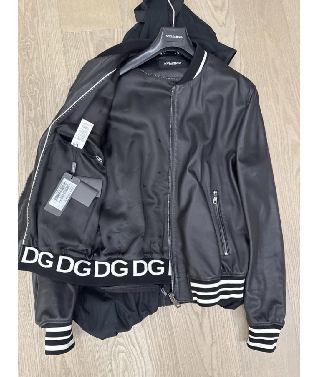 DOLCE&GABBANA Черная кожаная куртка, фото 8