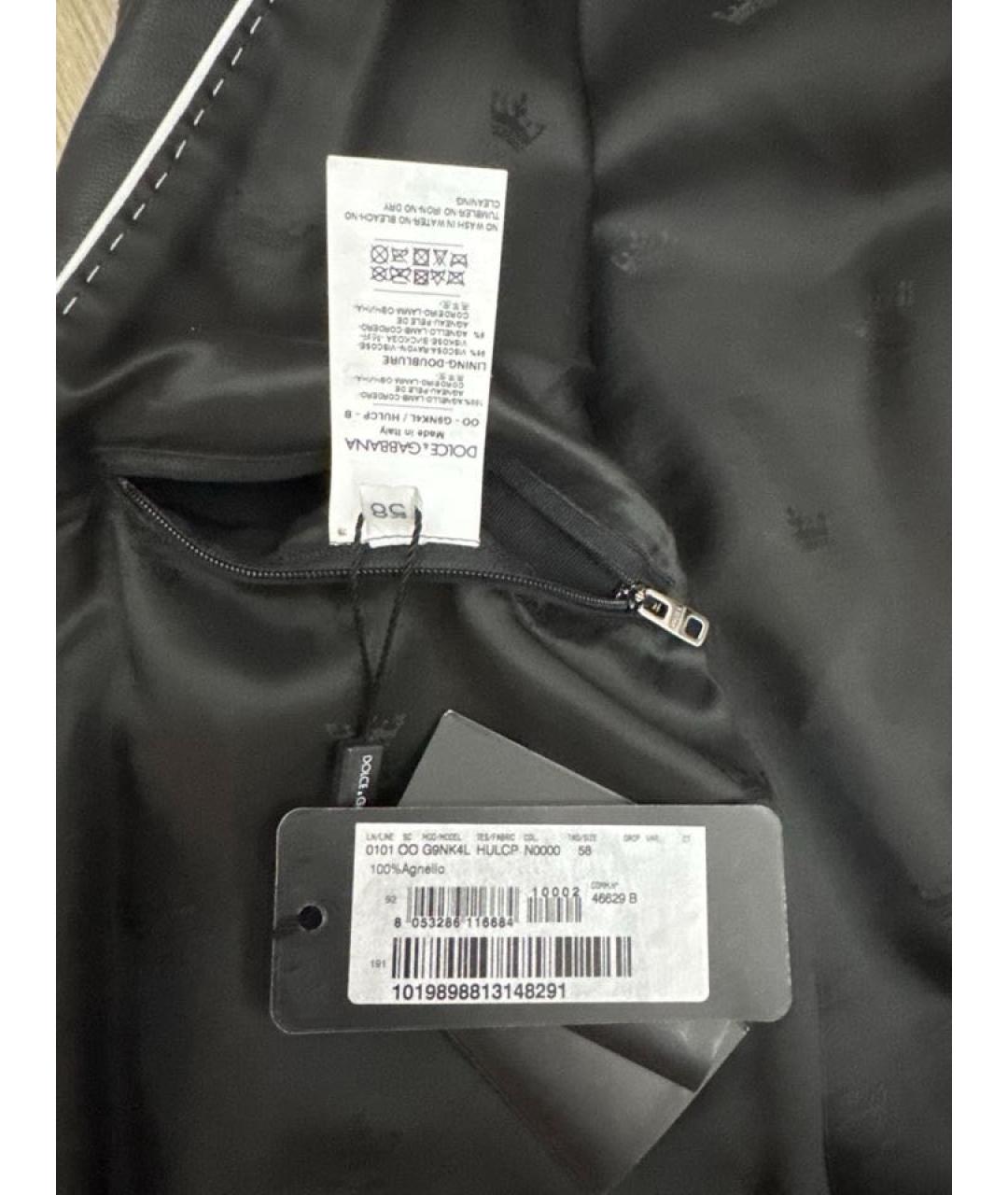 DOLCE&GABBANA Черная кожаная куртка, фото 5