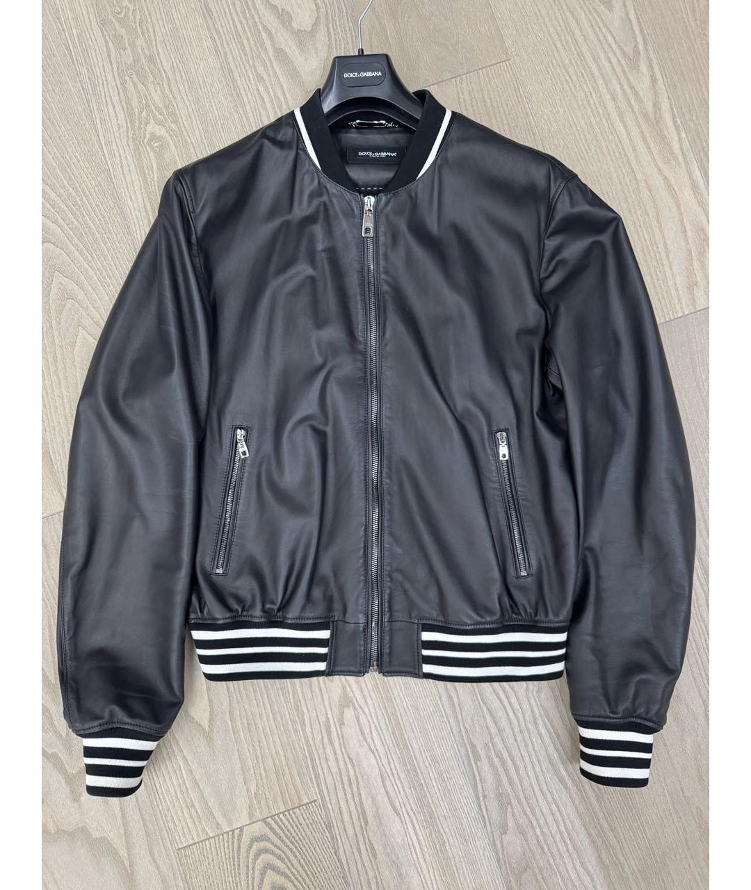 DOLCE&GABBANA Черная кожаная куртка, фото 9