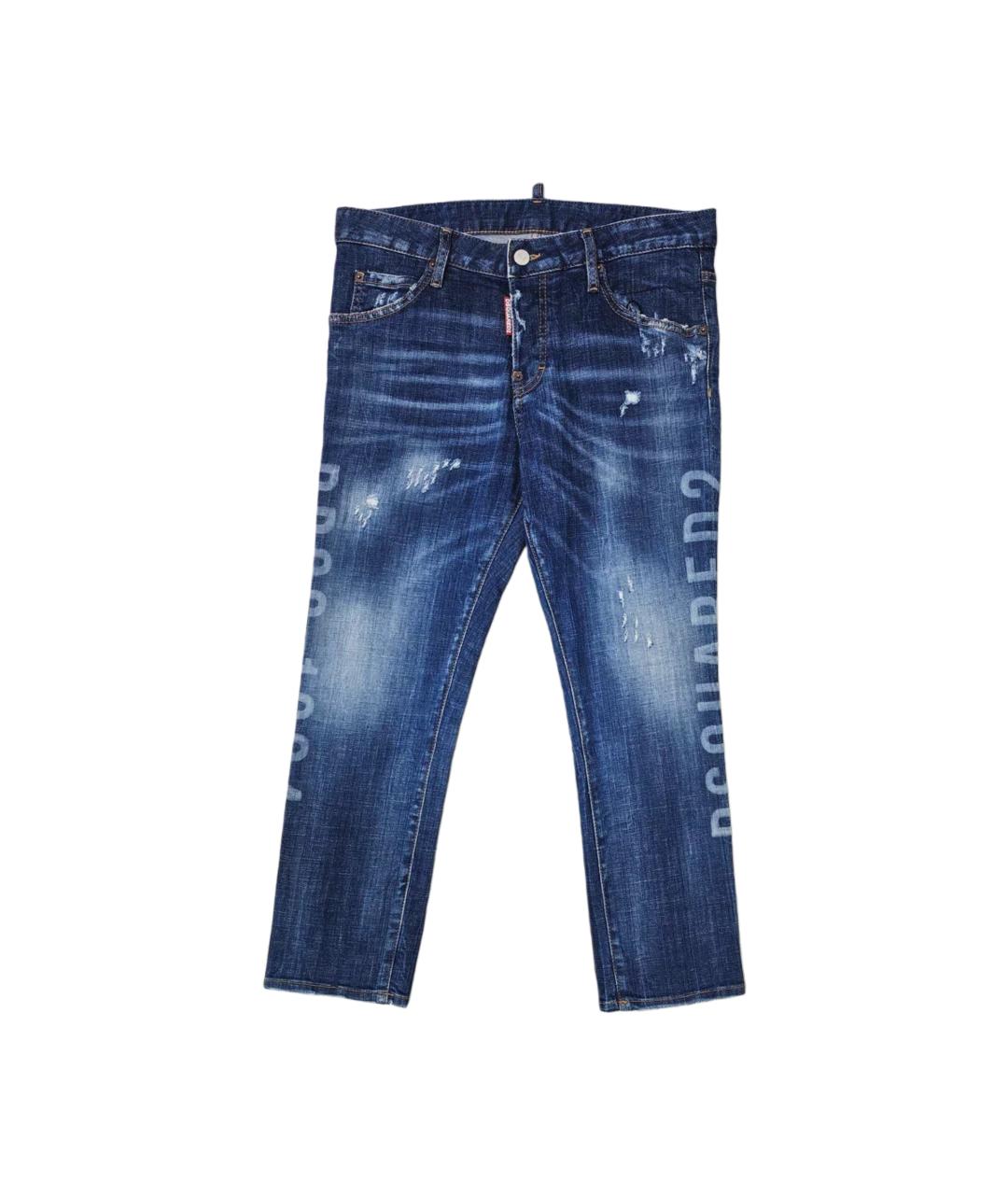 DSQUARED2 Синие хлопковые прямые джинсы, фото 8