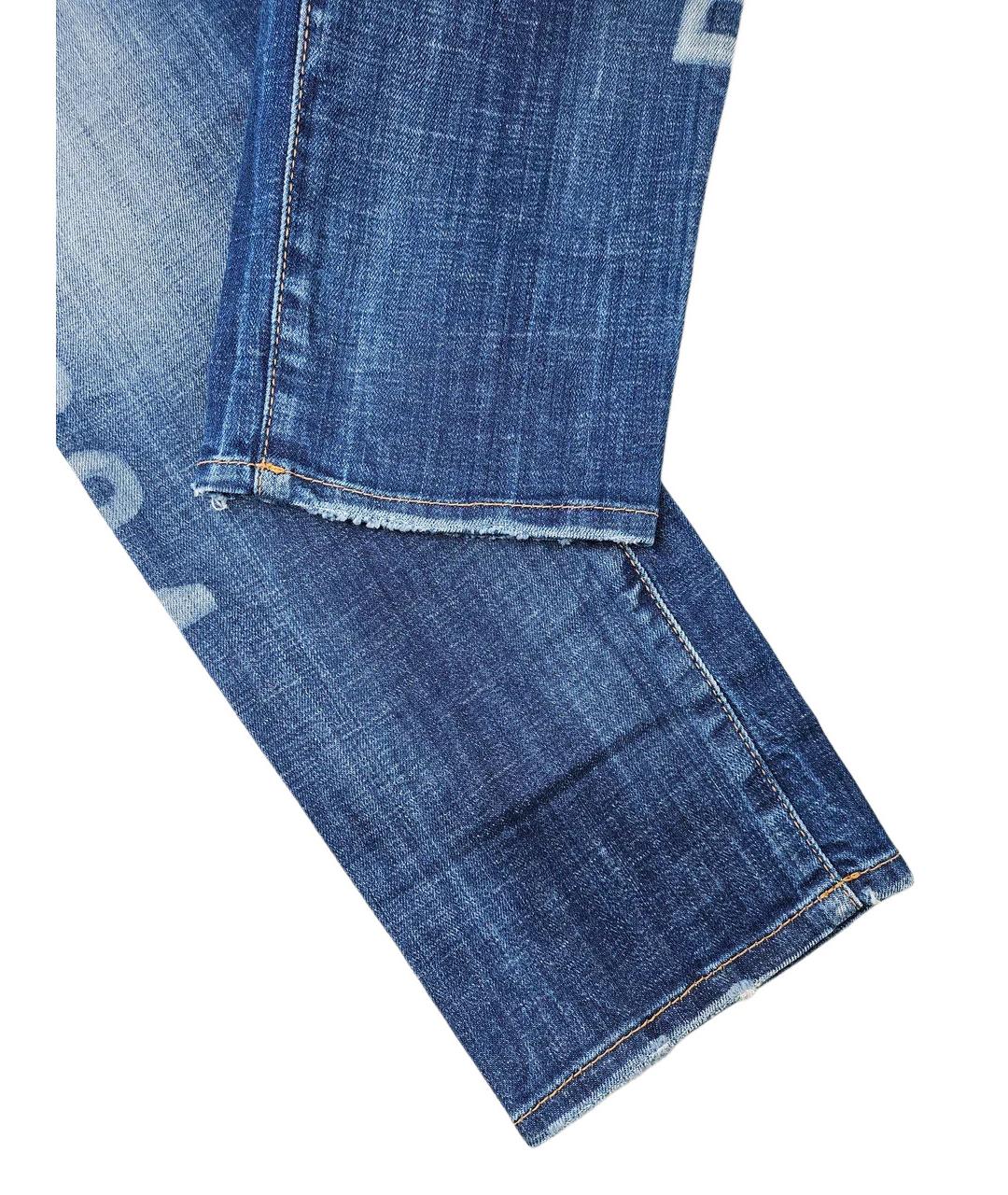 DSQUARED2 Синие хлопковые прямые джинсы, фото 5