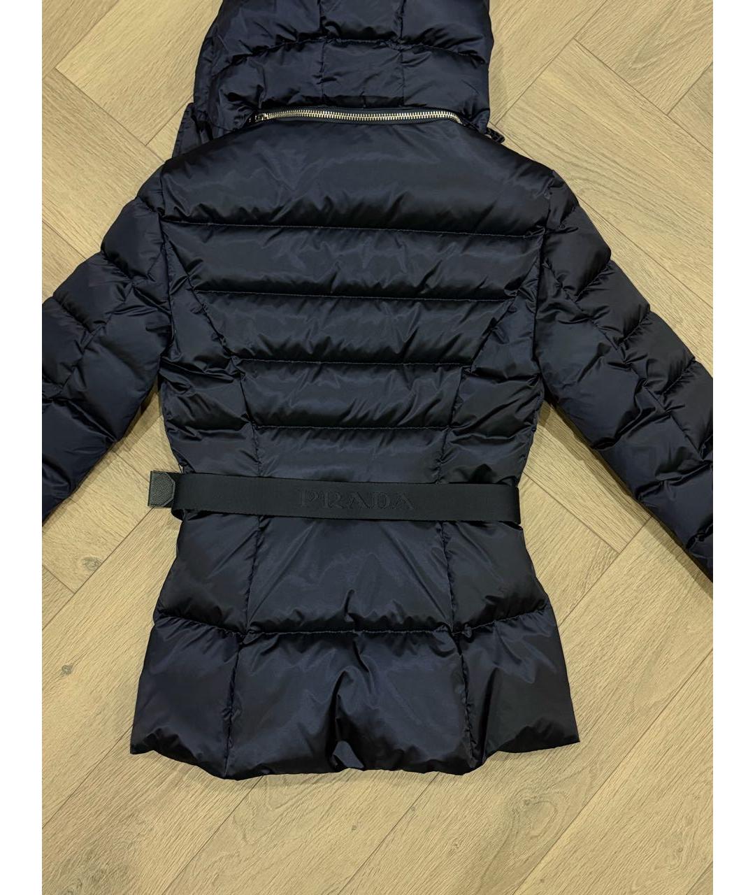 PRADA Темно-синяя полиамидовая куртка, фото 4