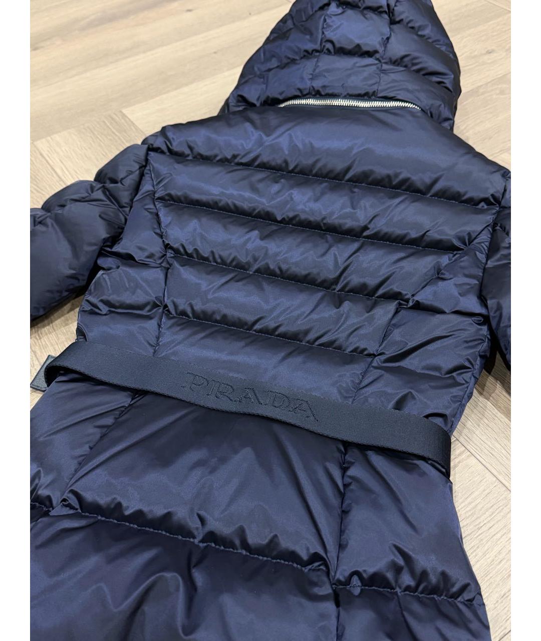 PRADA Темно-синяя полиамидовая куртка, фото 5