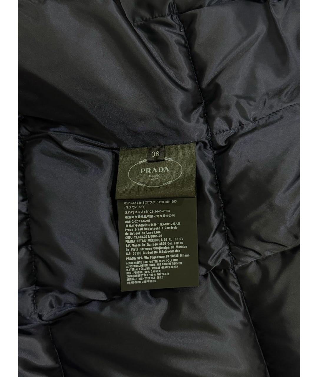 PRADA Темно-синяя полиамидовая куртка, фото 7