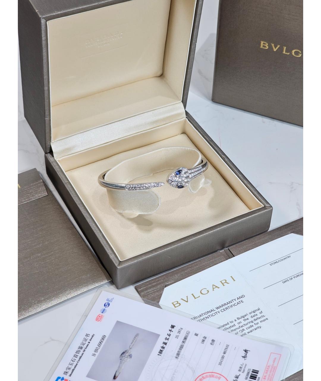 BVLGARI Серебрянный браслет из белого золота, фото 2