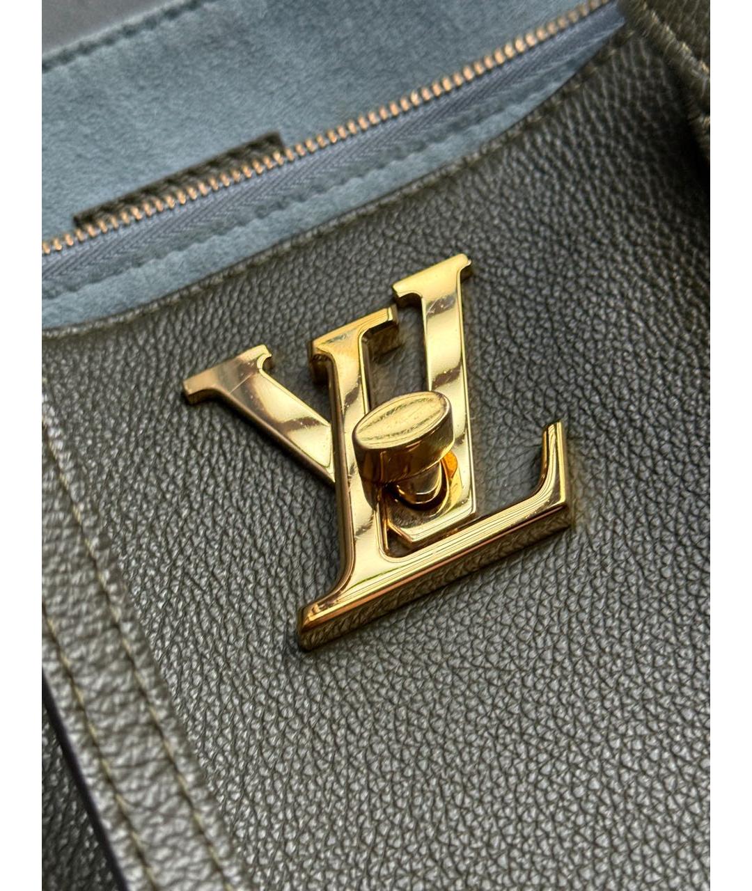 LOUIS VUITTON Хаки кожаная сумка тоут, фото 2