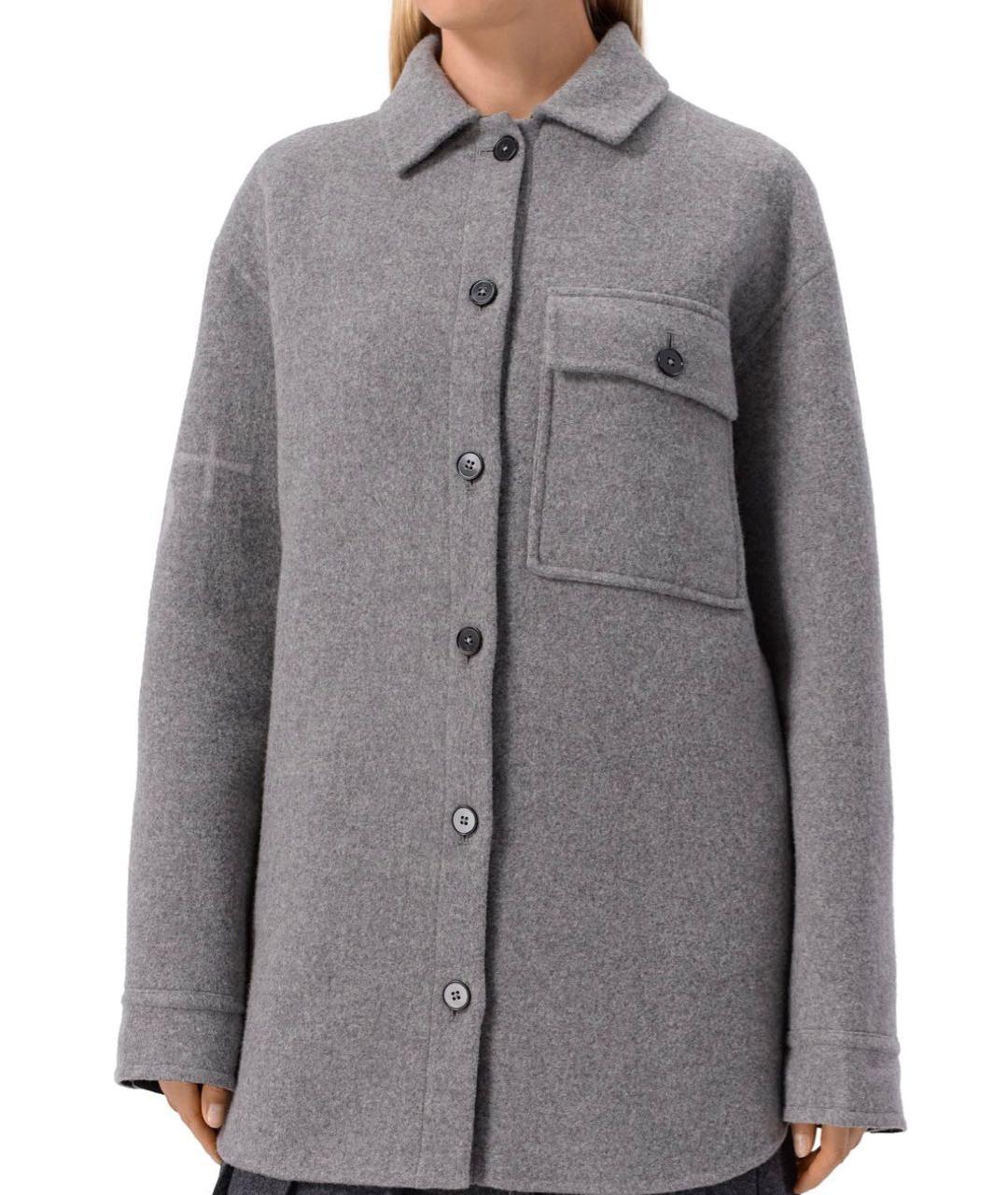 JIL SANDER Антрацитовое шерстяное пальто, фото 8