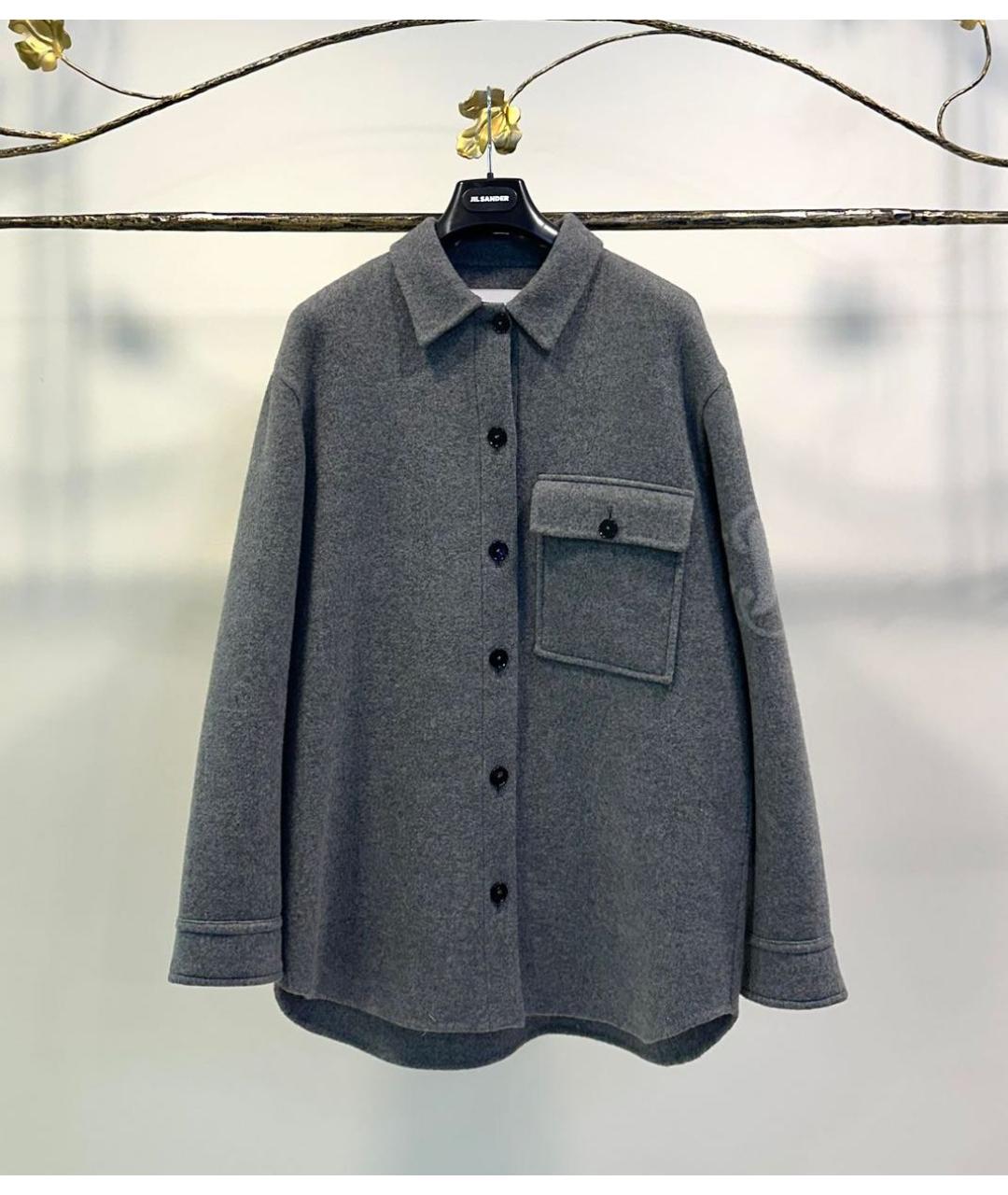 JIL SANDER Антрацитовое шерстяное пальто, фото 9