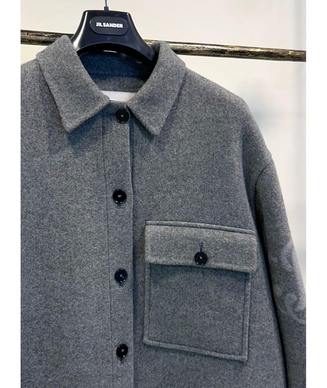 JIL SANDER Антрацитовое шерстяное пальто, фото 3