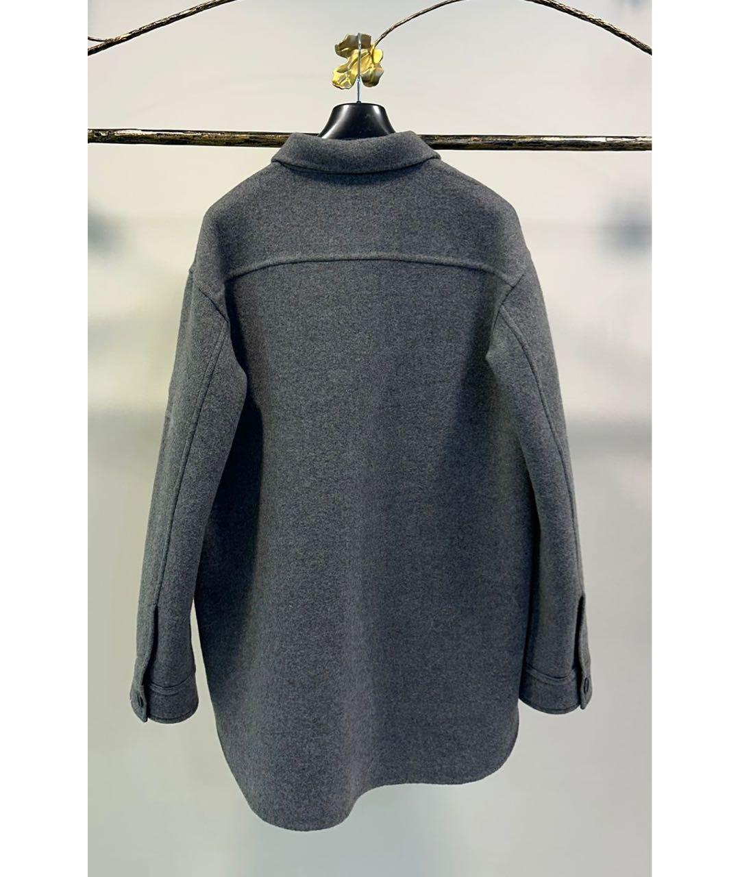 JIL SANDER Антрацитовое шерстяное пальто, фото 2