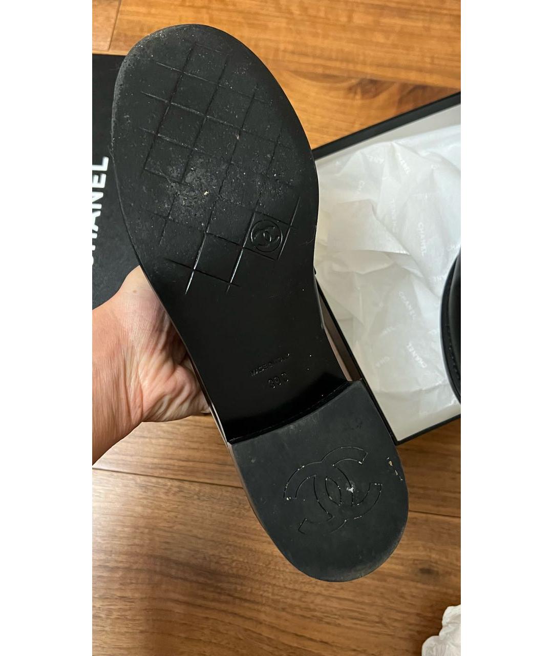 CHANEL Черные кожаные лоферы, фото 8