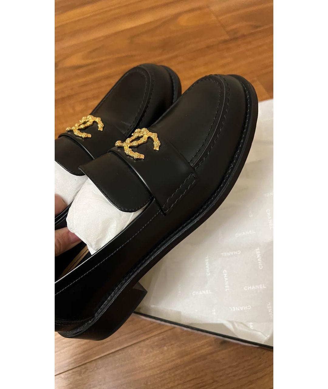 CHANEL Черные кожаные лоферы, фото 5