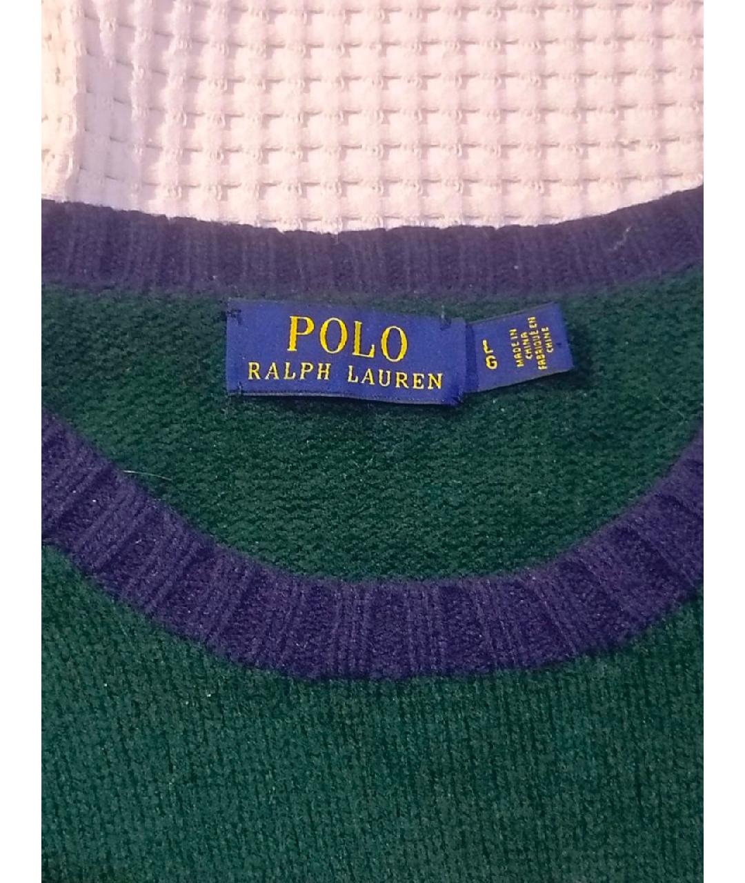 POLO RALPH LAUREN Зеленый шерстяной джемпер / свитер, фото 3