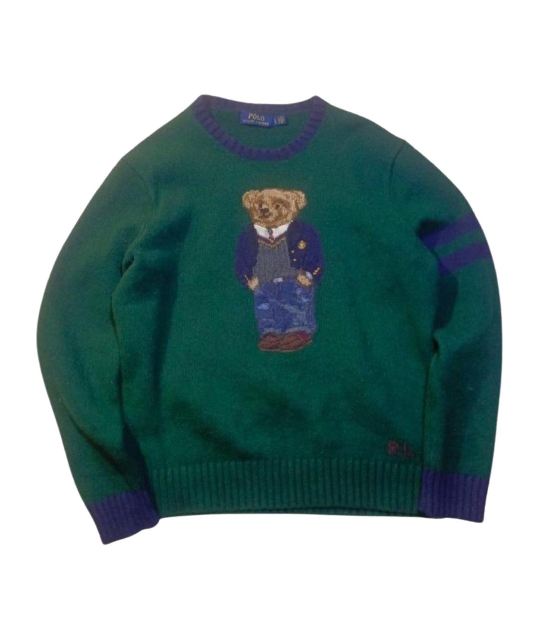 POLO RALPH LAUREN Зеленый шерстяной джемпер / свитер, фото 1