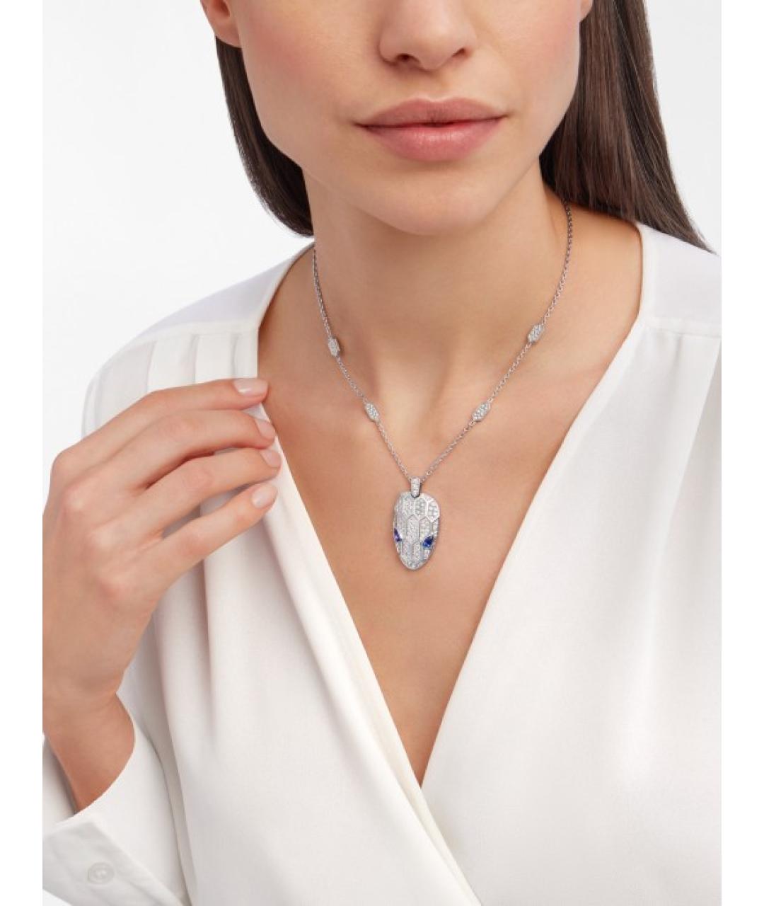 BVLGARI Серебряное колье из белого золота, фото 5