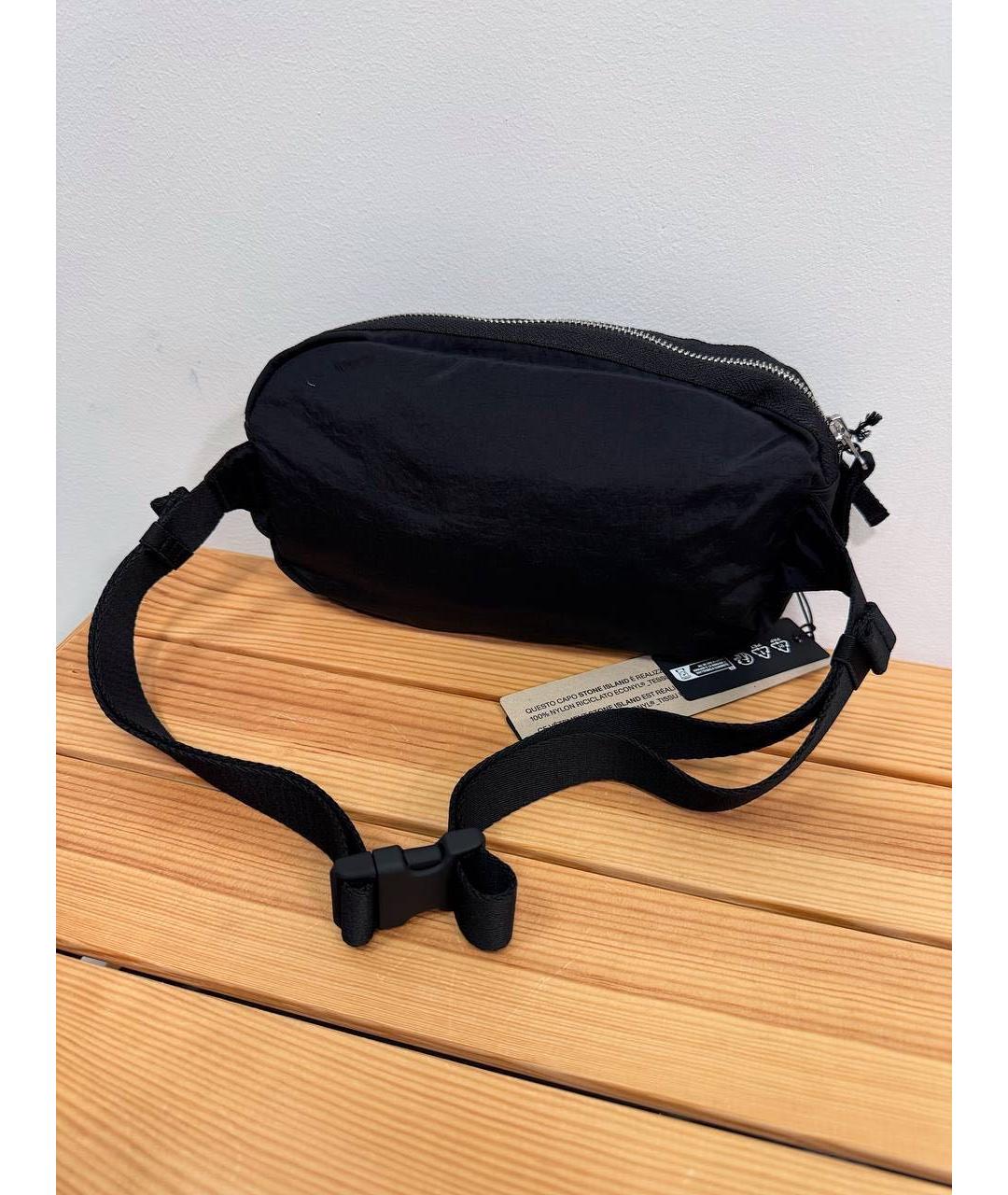 STONE ISLAND Черная синтетическая поясная сумка, фото 5