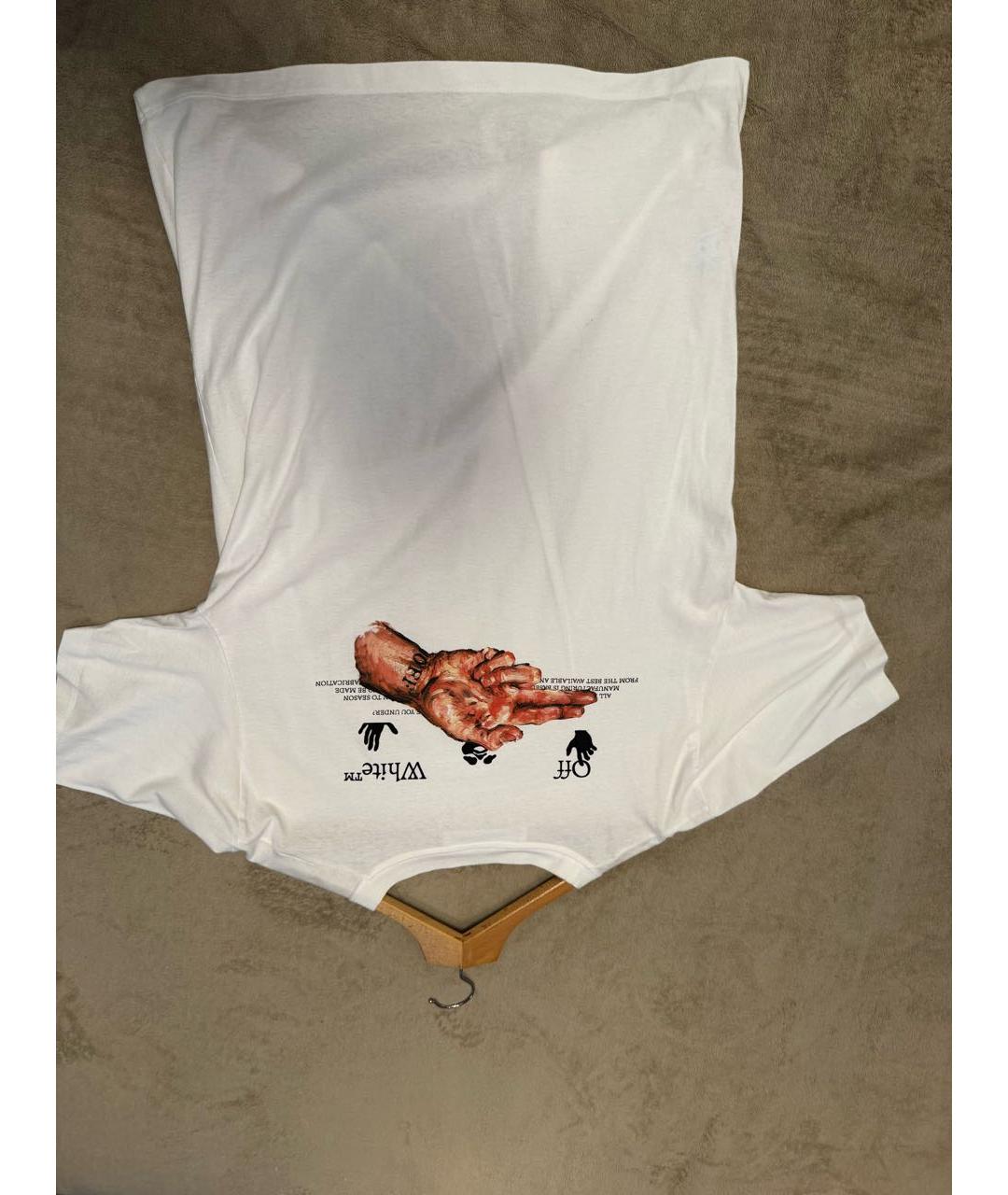 OFF-WHITE Белая хлопковая футболка, фото 2