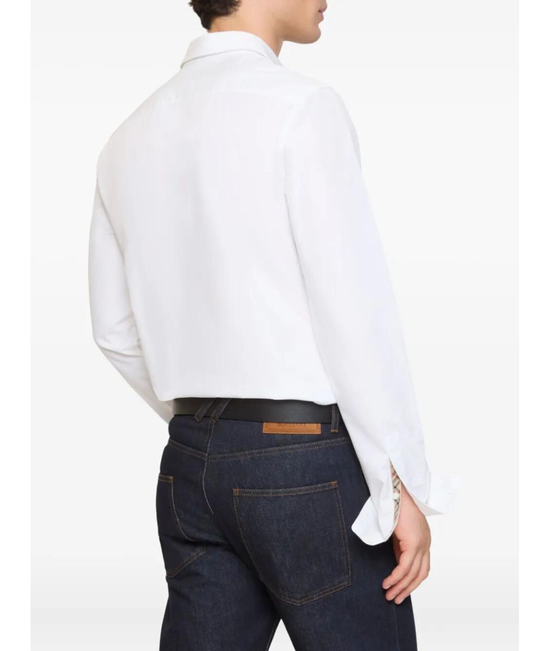 BURBERRY Белая хлопковая классическая рубашка, фото 2