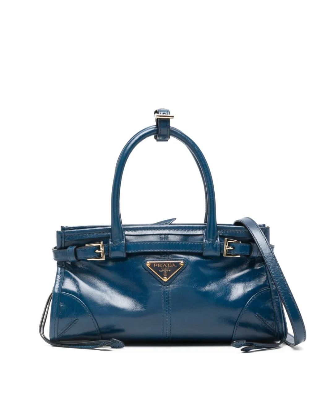 PRADA Синяя кожаная сумка тоут, фото 1