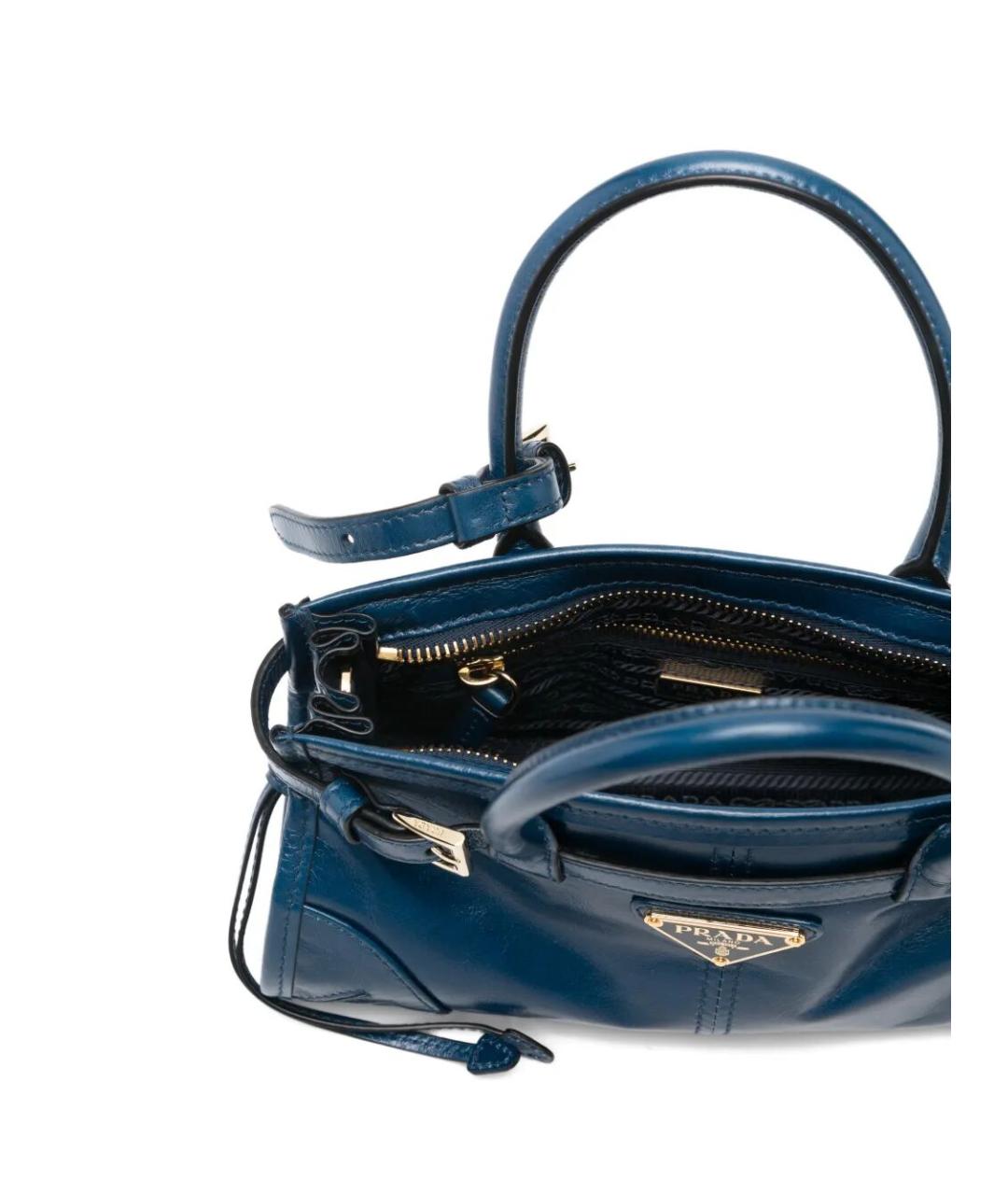 PRADA Синяя кожаная сумка тоут, фото 3