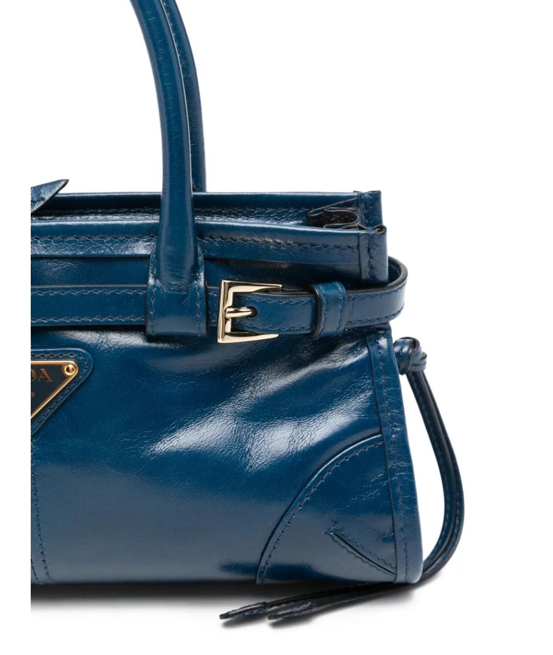 PRADA Синяя кожаная сумка тоут, фото 4