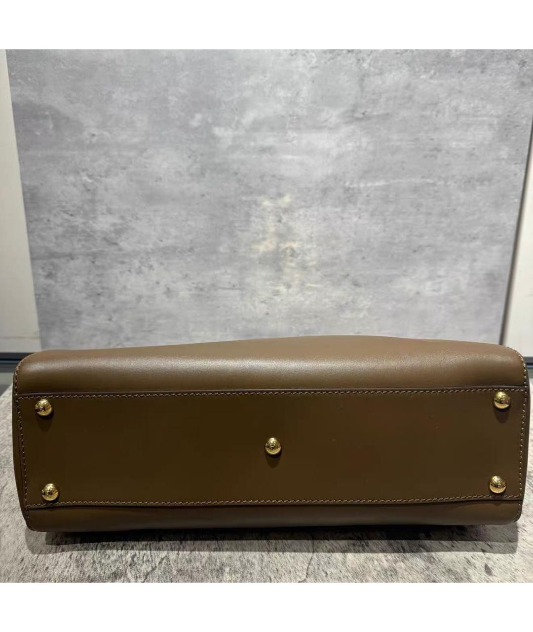 FENDI Коричневая кожаная сумка тоут, фото 3