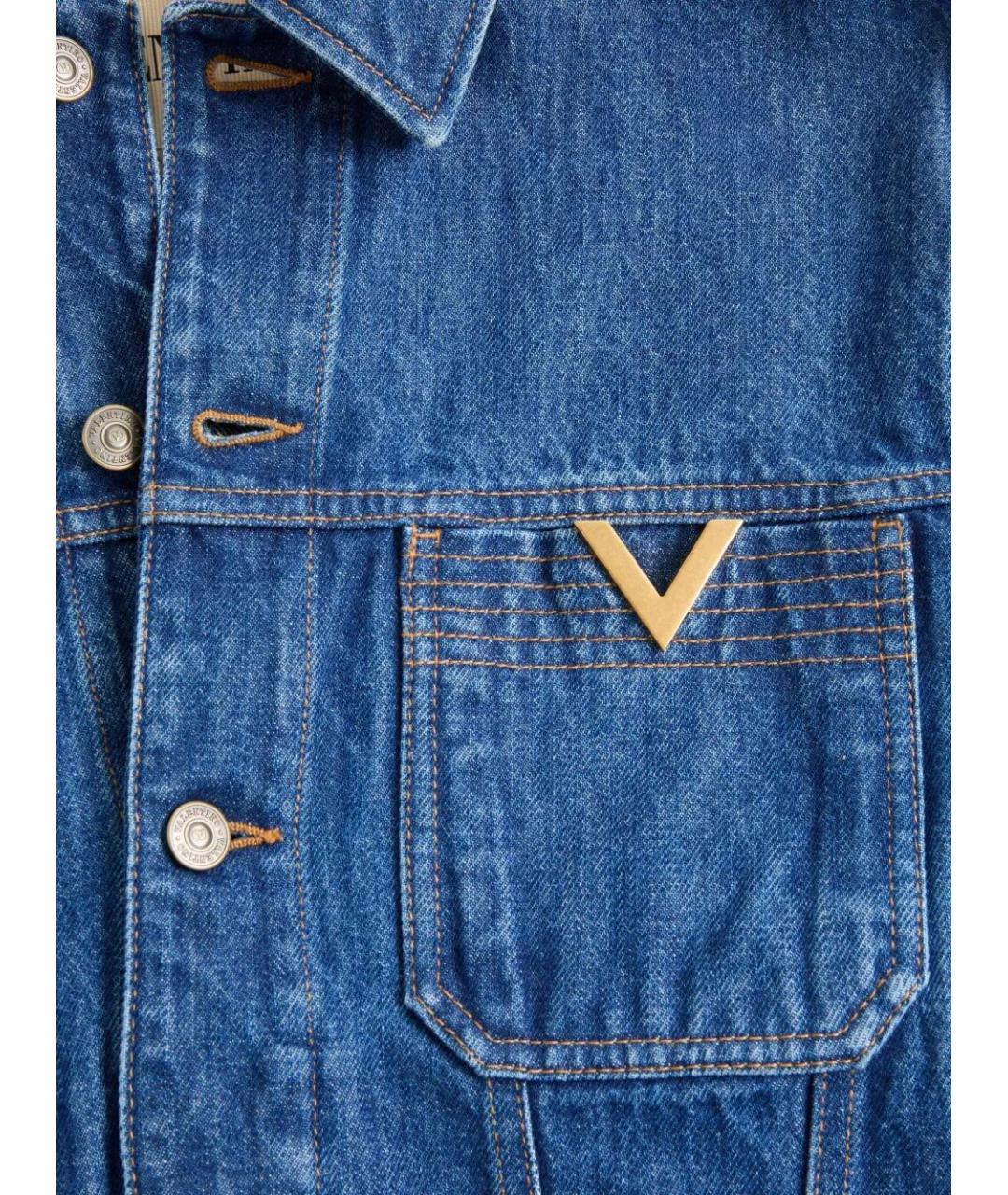 VALENTINO Синяя хлопковая куртка, фото 4