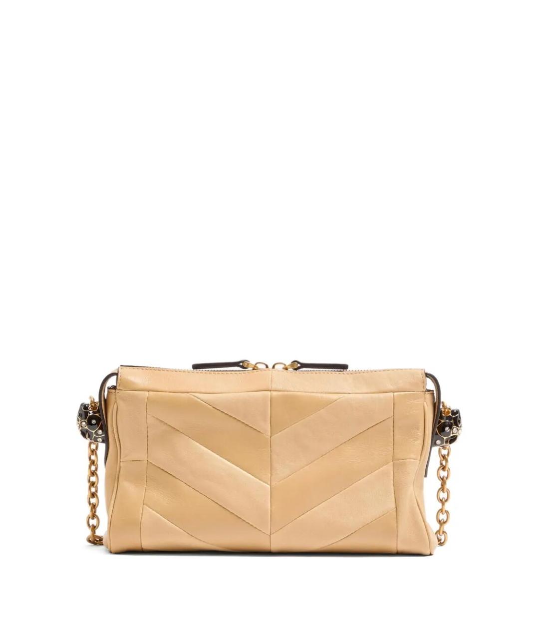 VALENTINO Бежевая кожаная сумка через плечо, фото 3