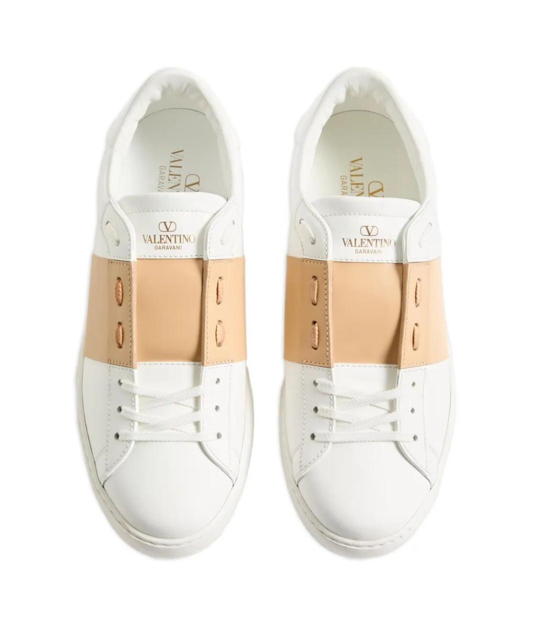 VALENTINO Белые кожаные низкие кроссовки / кеды, фото 3