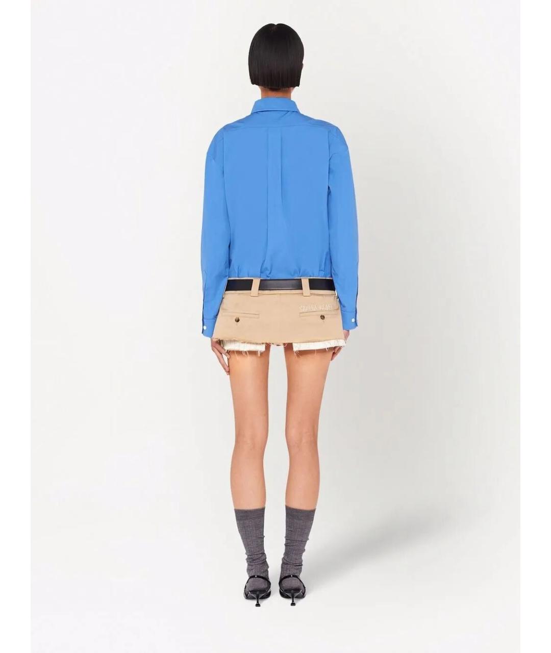 MIU MIU Голубая хлопковая рубашка, фото 4