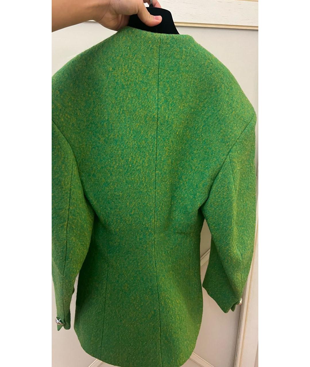 GANNI Зеленый шерстяной жакет/пиджак, фото 6