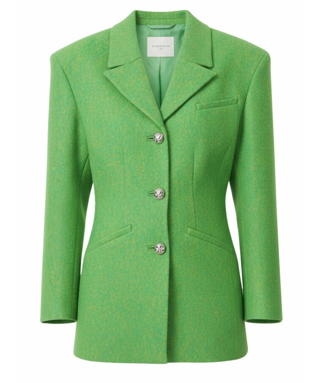 GANNI Зеленый шерстяной жакет/пиджак, фото 1