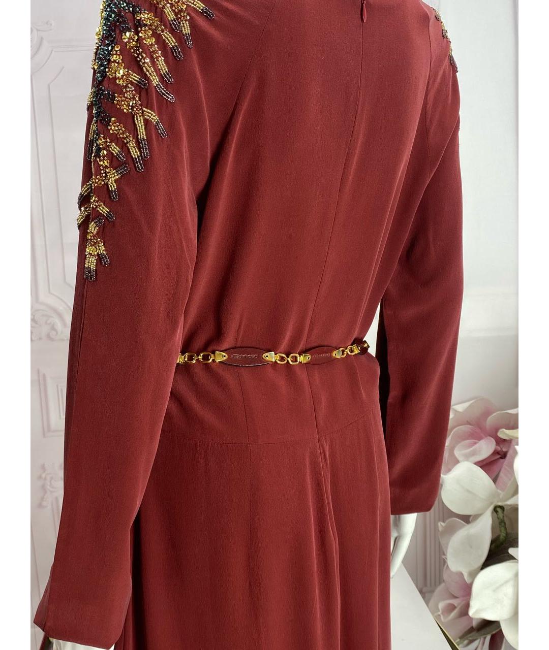 DSQUARED2 Бордовый кожаный ремень, фото 5