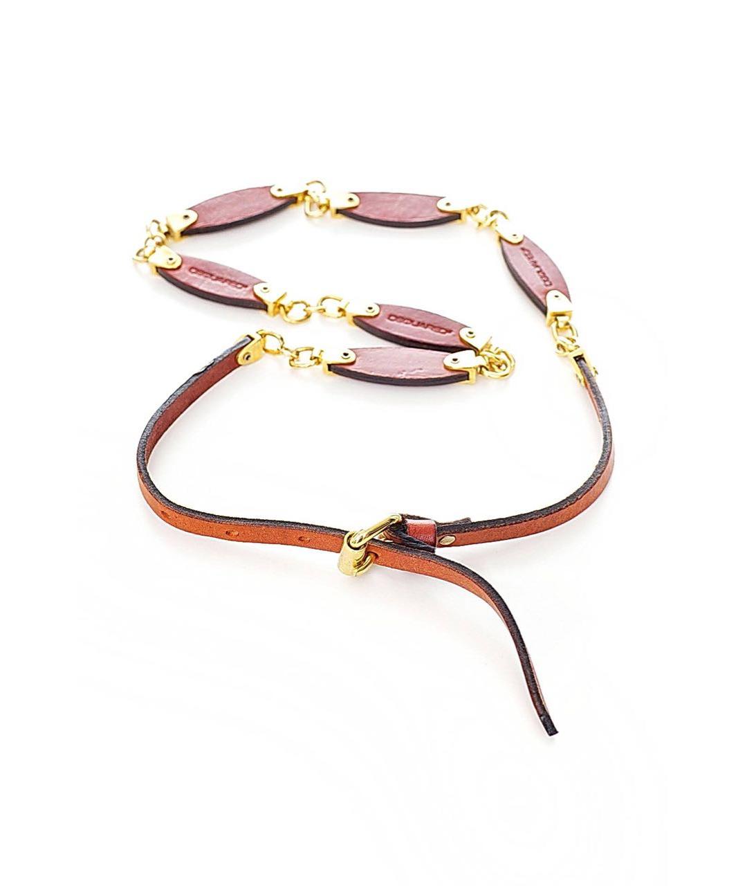 DSQUARED2 Бордовый кожаный ремень, фото 1