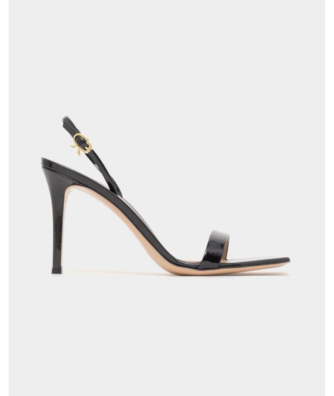 GIANVITO ROSSI Черные босоножки из лакированной кожи, фото 5