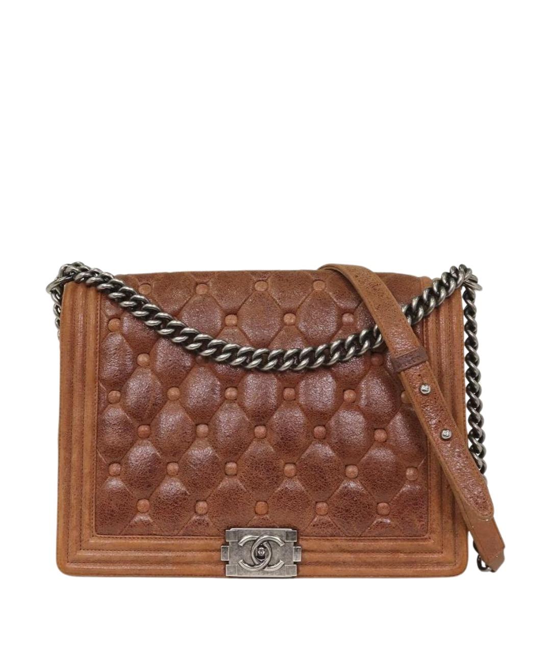 CHANEL Коричневая кожаная сумка через плечо, фото 1