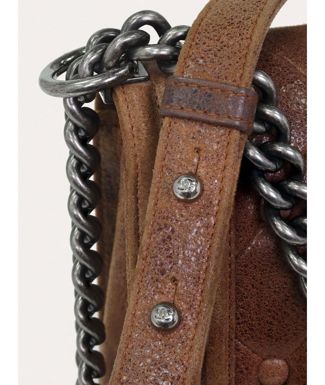CHANEL Коричневая кожаная сумка через плечо, фото 8