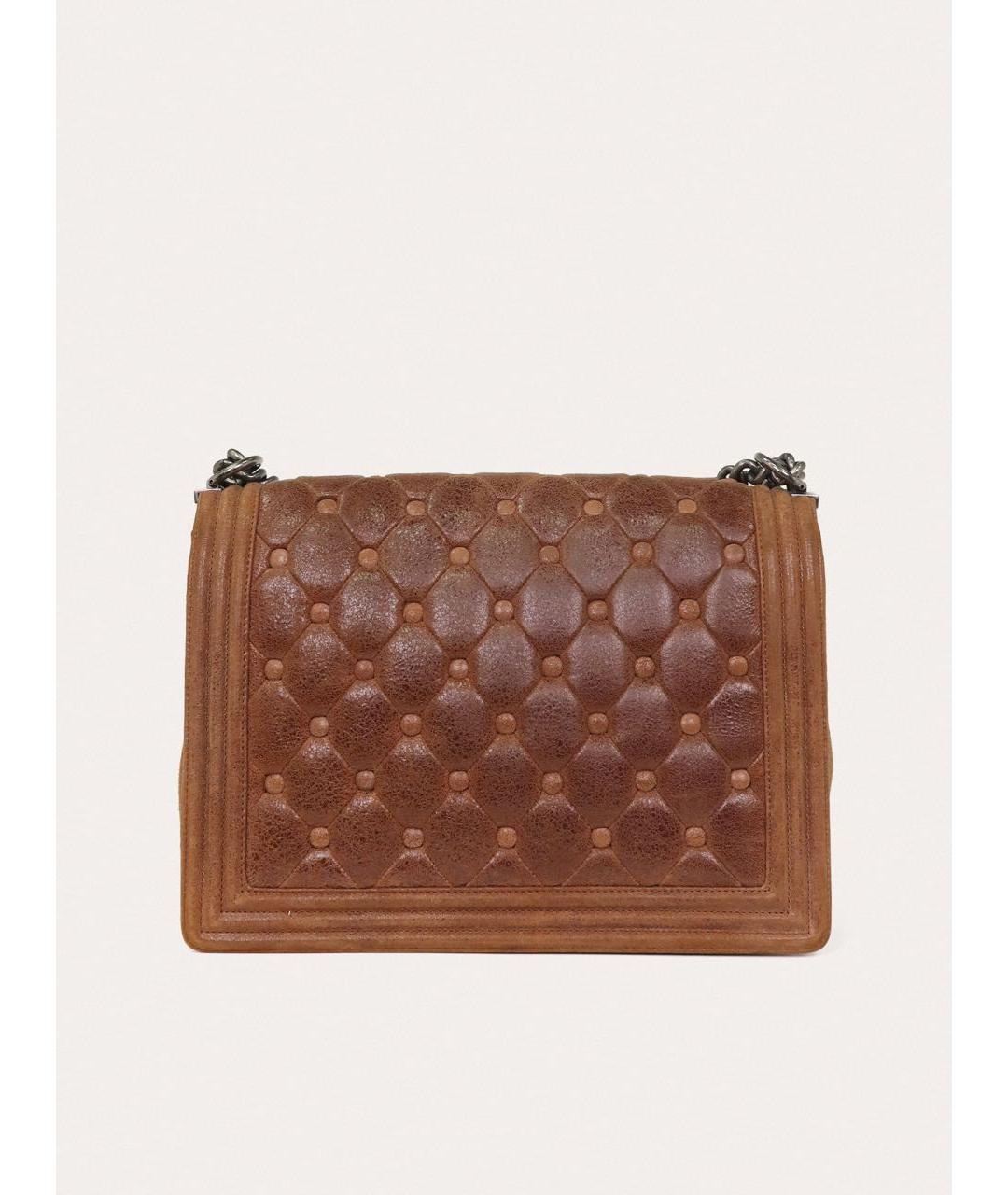 CHANEL Коричневая кожаная сумка через плечо, фото 5