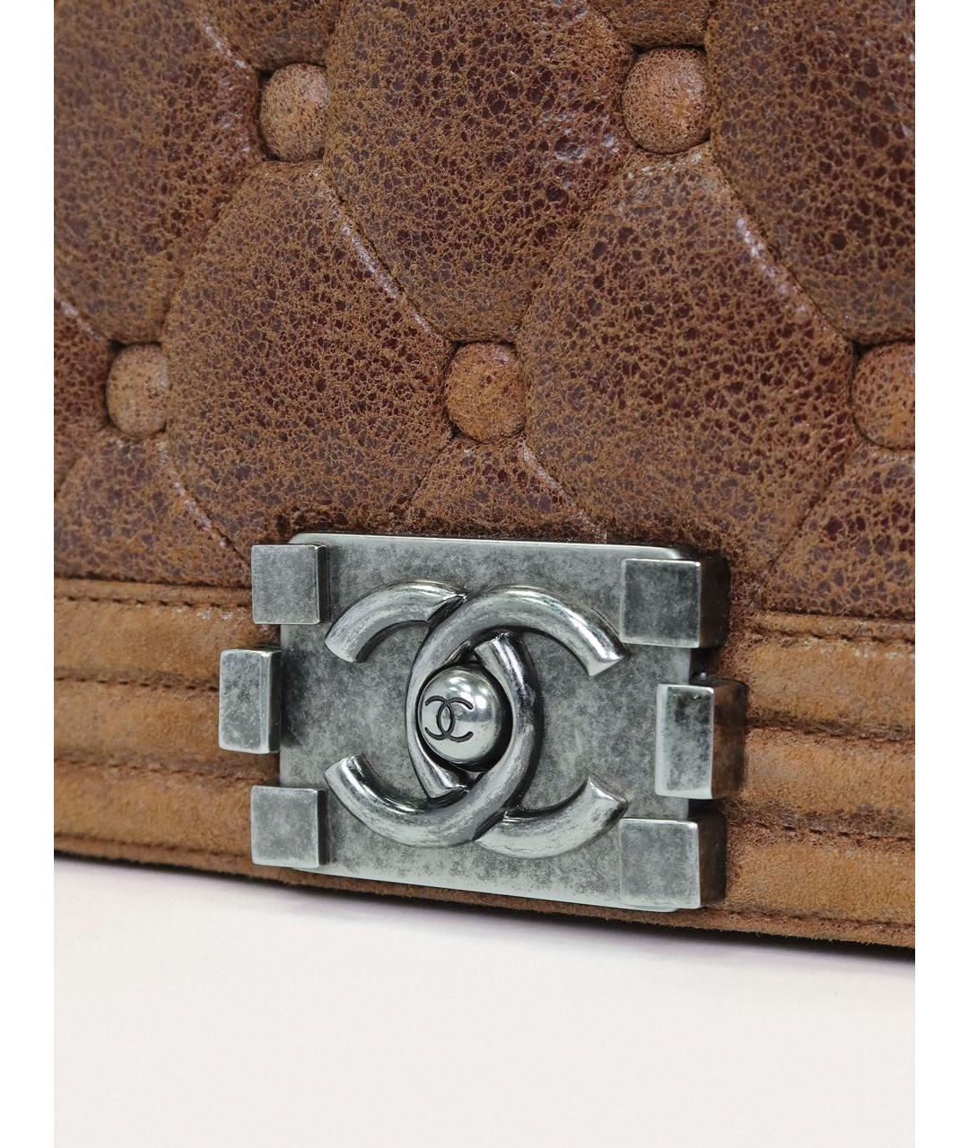 CHANEL Коричневая кожаная сумка через плечо, фото 6
