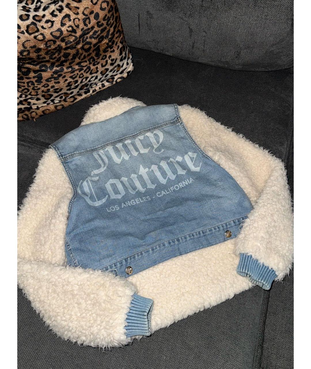 JUICY COUTURE Голубая деним дубленка, фото 2