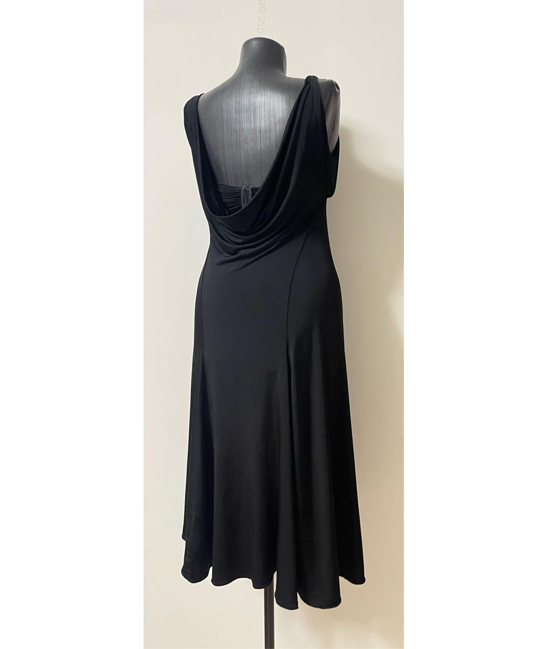 ROBERTO CAVALLI Черное полиэстеровое повседневное платье, фото 5