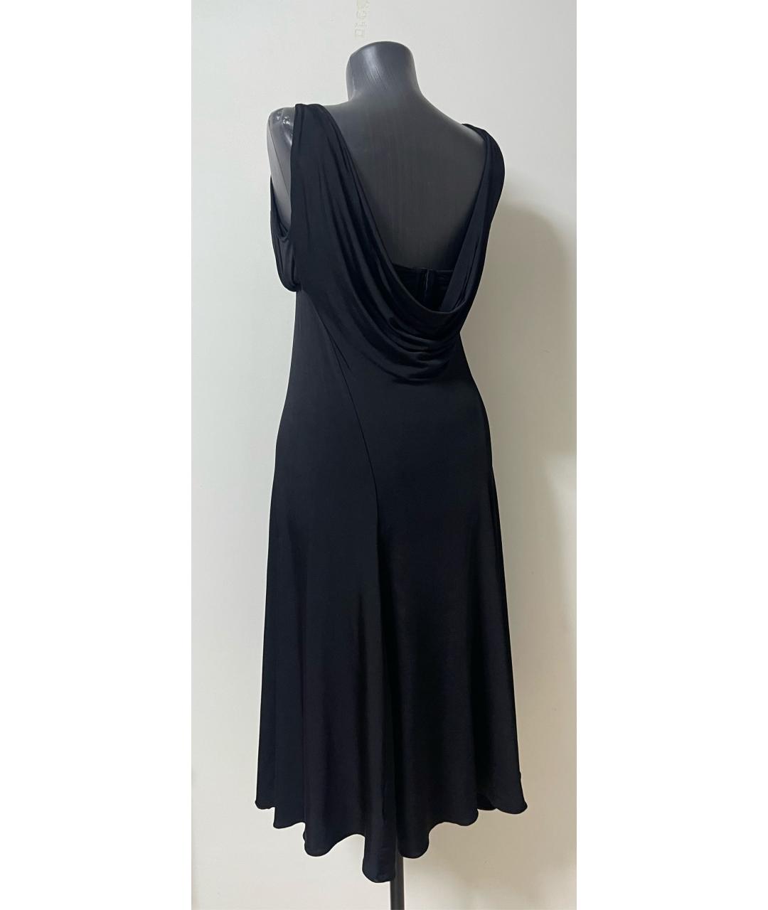 ROBERTO CAVALLI Черное полиэстеровое повседневное платье, фото 4