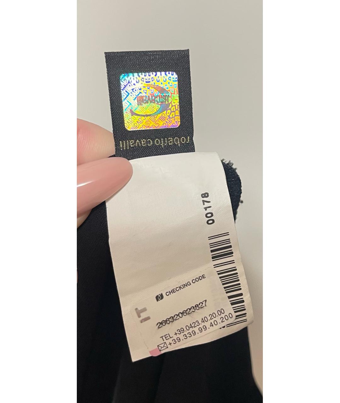 ROBERTO CAVALLI Черное полиэстеровое повседневное платье, фото 6