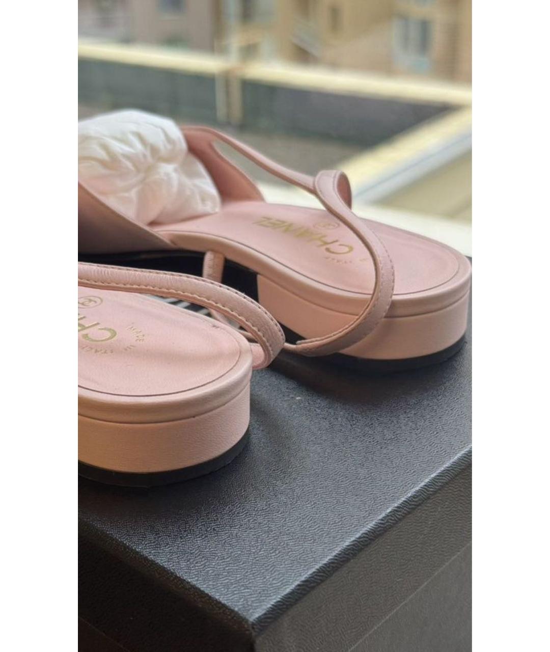 CHANEL Розовые кожаные балетки, фото 5