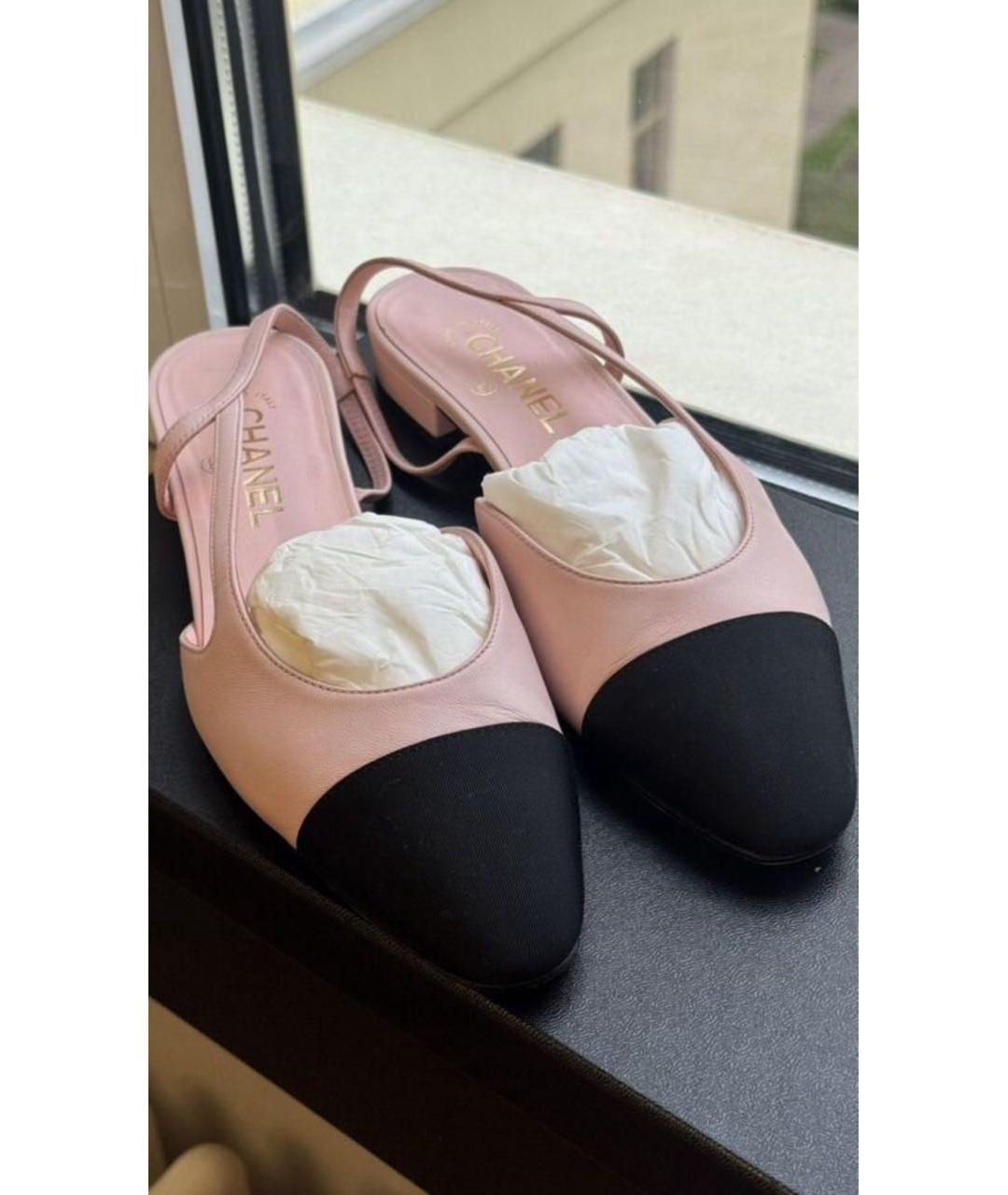 CHANEL Розовые кожаные балетки, фото 4
