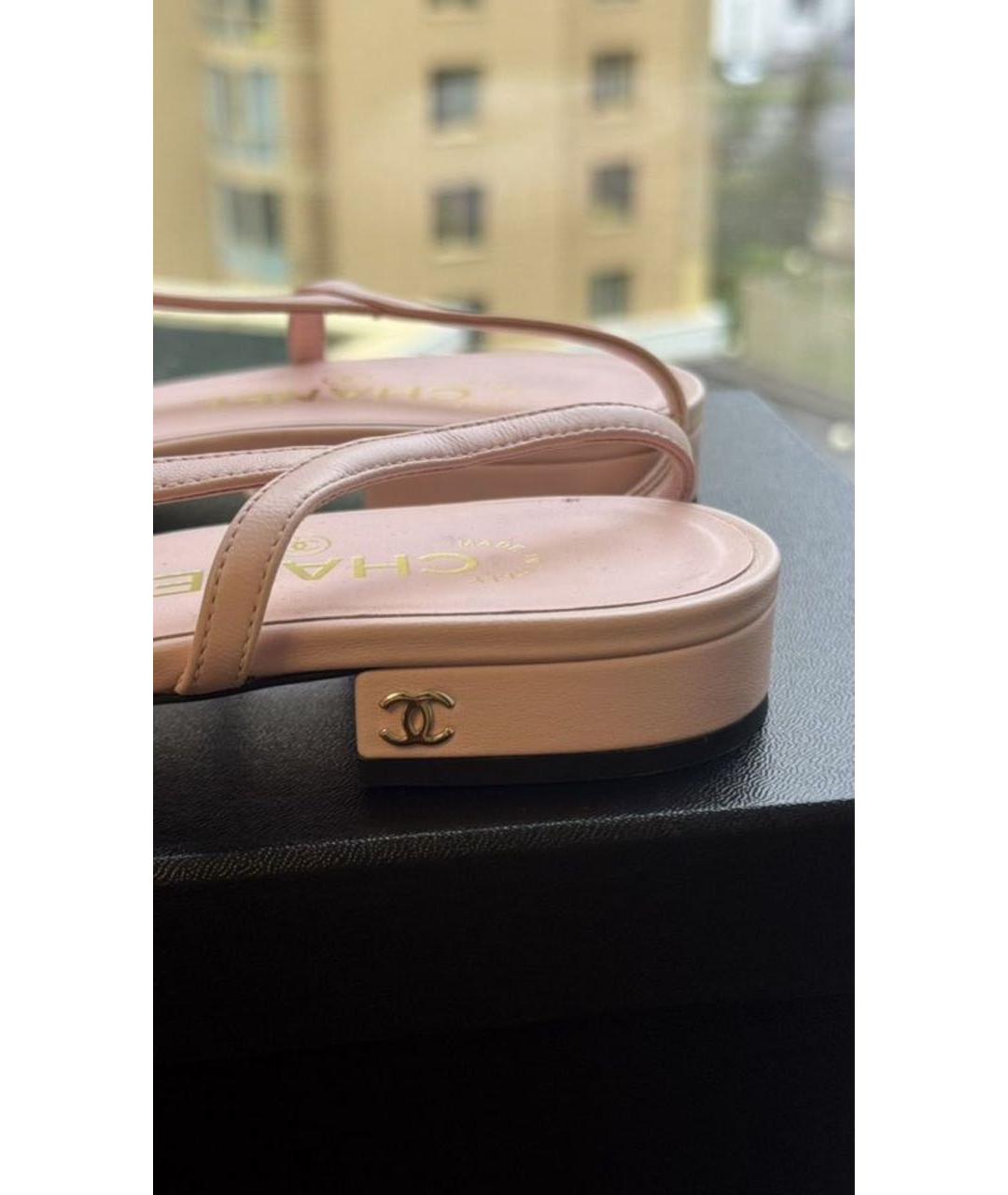 CHANEL Розовые кожаные балетки, фото 3