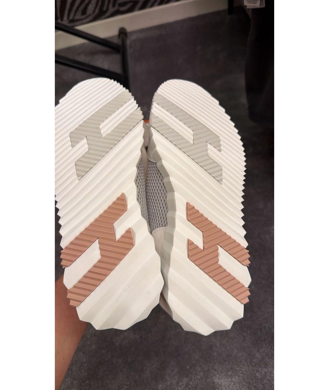 HERMES Серые текстильные кроссовки, фото 7