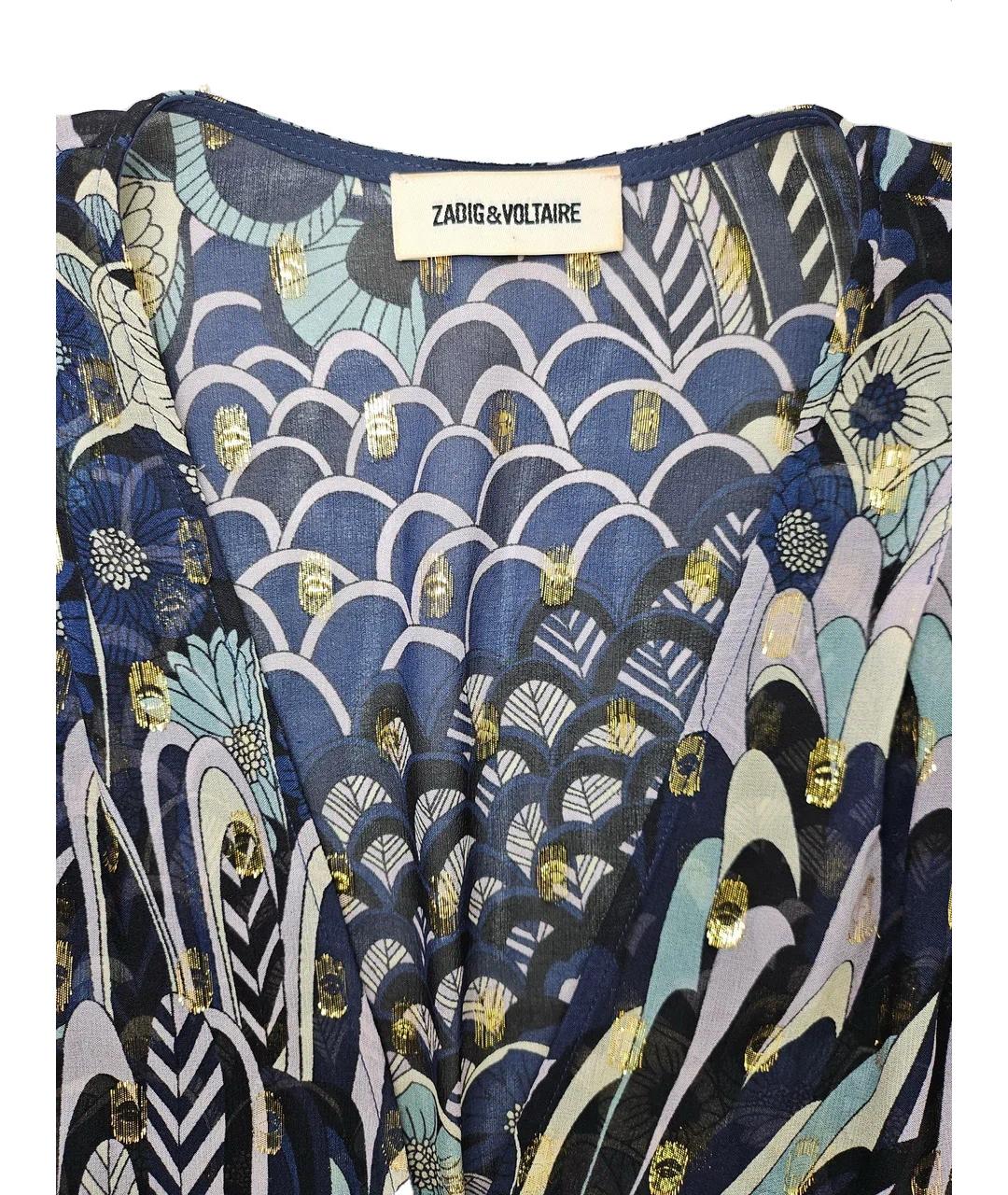 ZADIG & VOLTAIRE Синее шелковое вечернее платье, фото 5